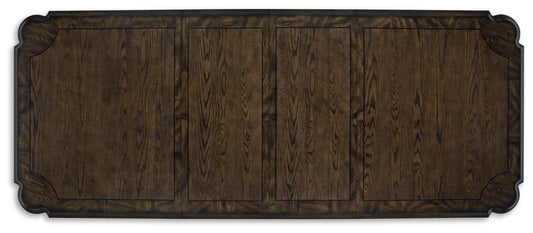 Maylee - 11 Pc. - Dining Extension Table, 4 Side Chairs, 2 Arm Chairs, Storage Bench, Buffet And Hutch - Dark Brown