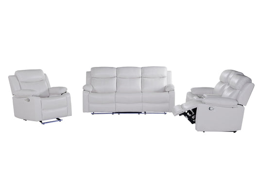 U6026 - Console Reclining Loveseat With LED And Speaker - White