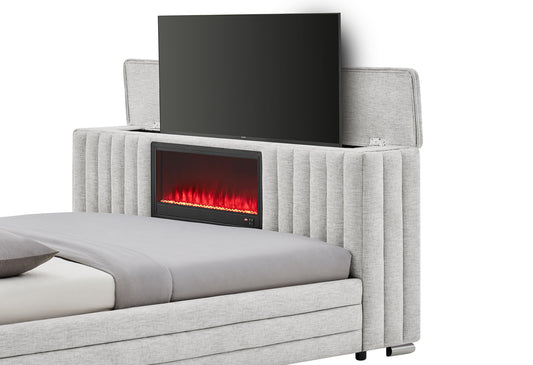 Elias - 5 Piece Queen Bedroom Set TV Footboard - Black / Dark Gray