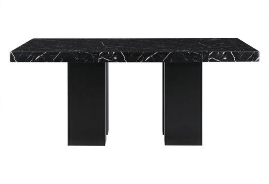 D03 - 7 Piece Dining Room Set (Dining Table And 6 Dining Chairs) - Black