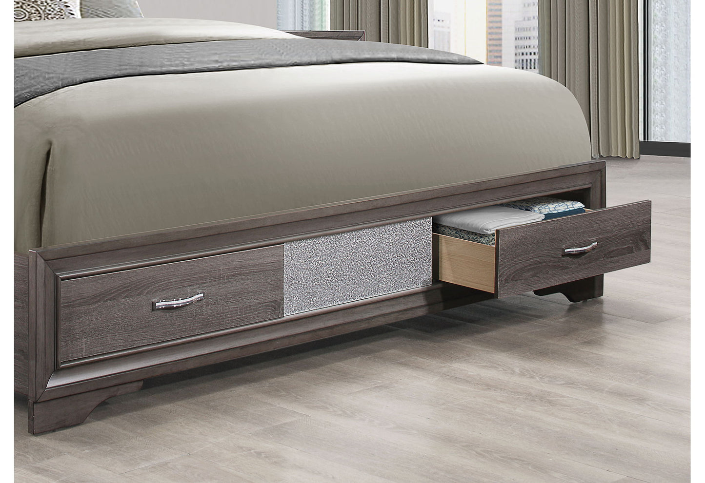 Seville - 5 Piece Queen Bedroom Set - Dark Gray