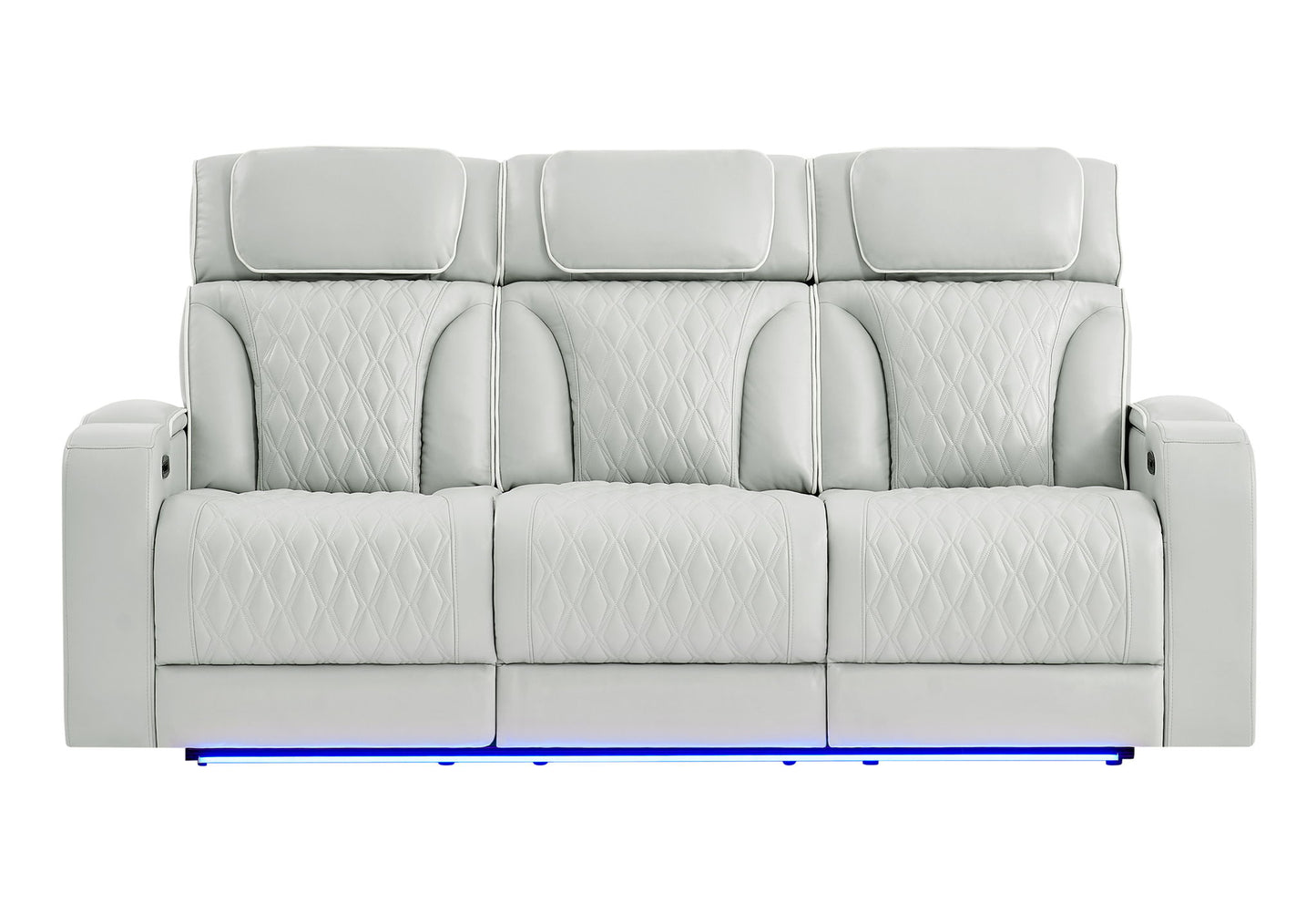 U8611 - Power Reclining Sofa With Power Headrest And LED - Silver