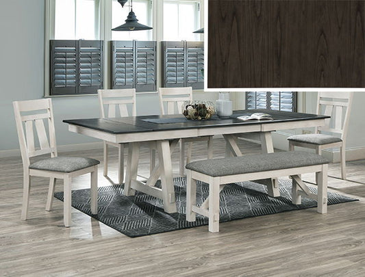 MARIBELLE 6P W/BENCH CHALK WARMGREY