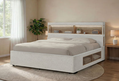 Sadie / Mariah - 5 Piece King Bedroom Set (Bed, Dresser & Mirror, Nightstand, Chest) - Beige