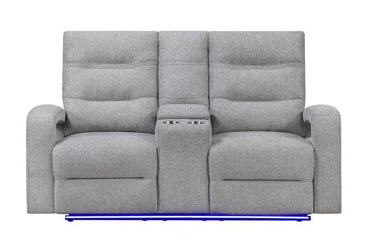 U6611 - 3 Piece Living Room Set (15 Power Reclining Sofa / Power Console Reclining Loveseat / Power Recliner) - Dark Gray
