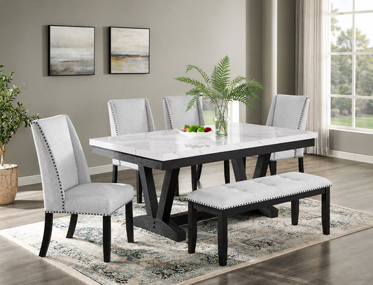 VANCE FAUX TBL/WING CHAIRS,BENCH