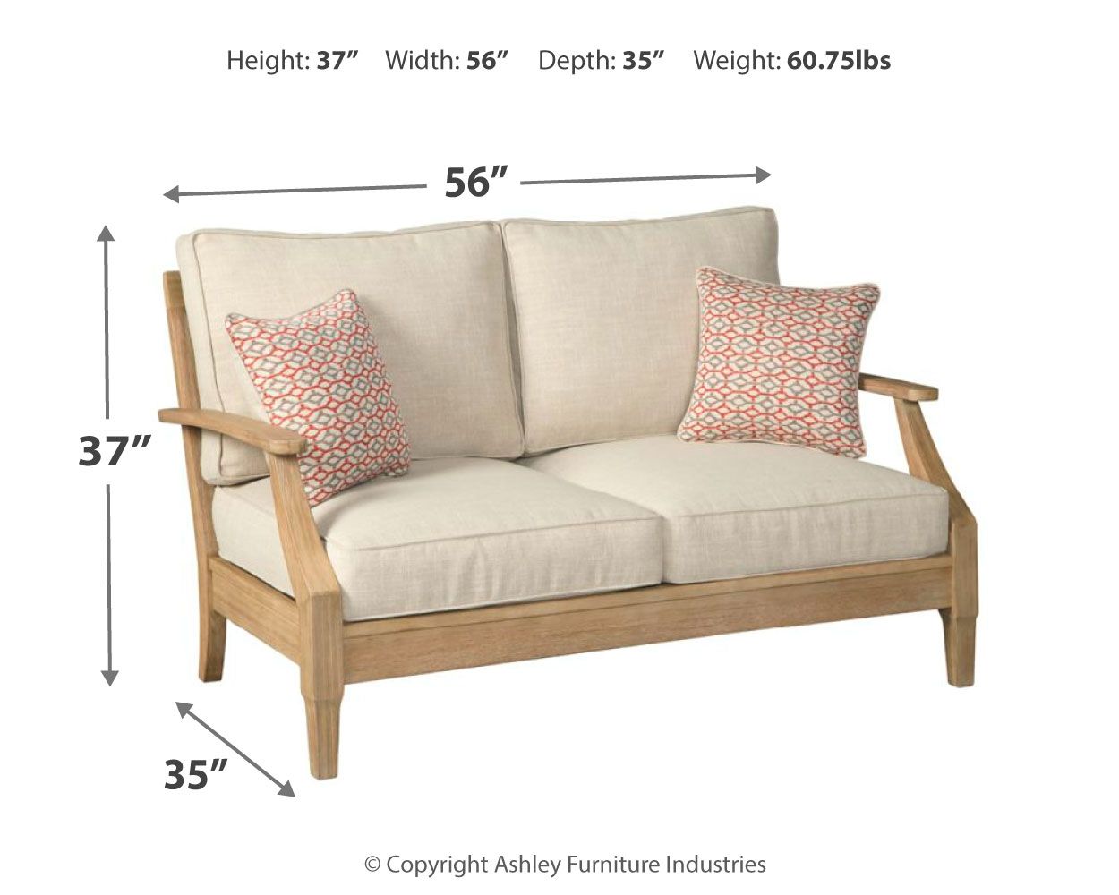 Clare View - Loveseat w/Cushion - Beige