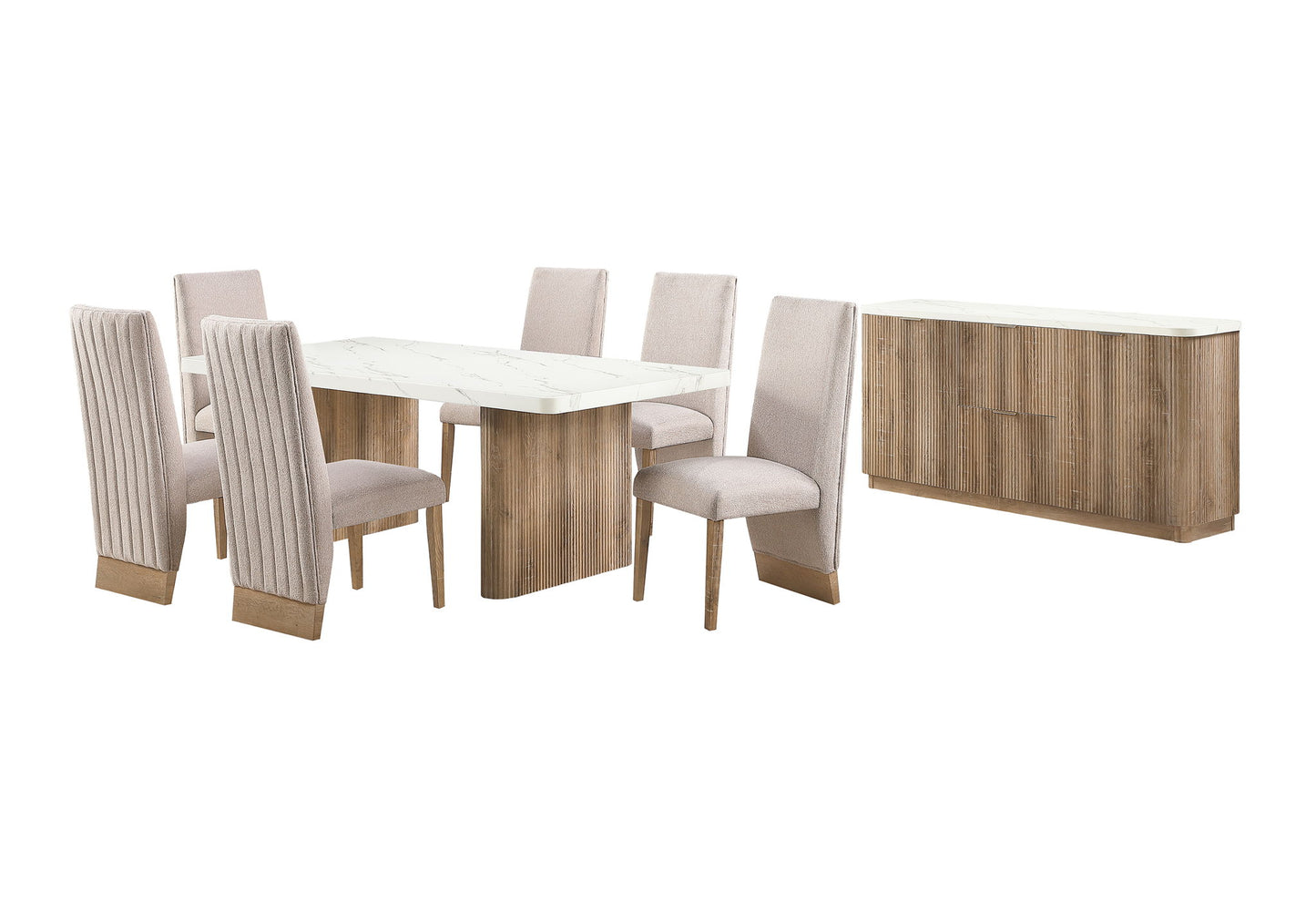D12 - 5 Piece Dining Room Set (Dining Table And 4 Dining Chairs) - Natural