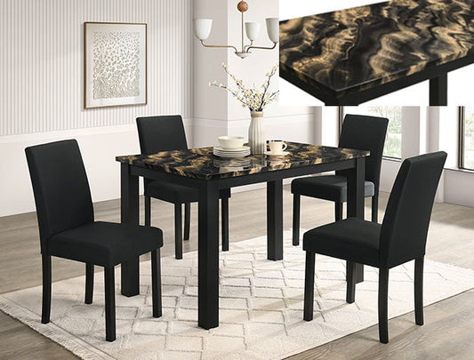 RESIA DINING GROUP GOLD BLACK
