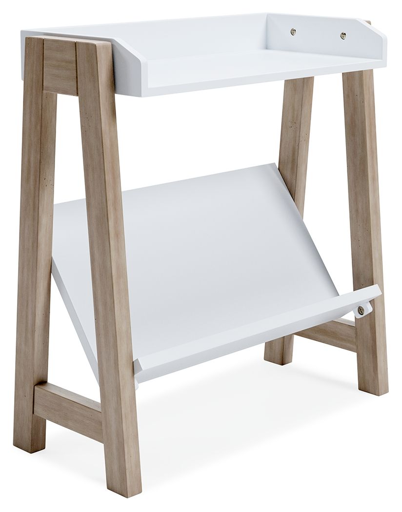 Blariden - Small Bookcase - White / Tan