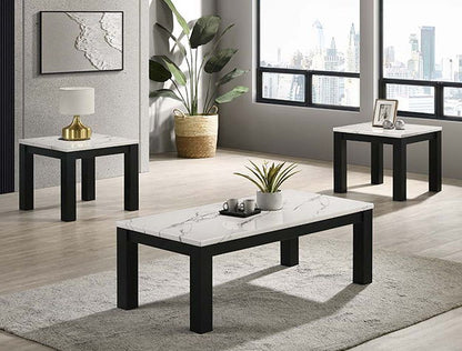 IVY 3-PK CKTL SET FAUX MARBLE WHITE
