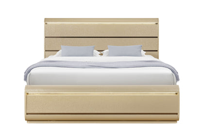 Genesis - King Bed With LED - Gold
