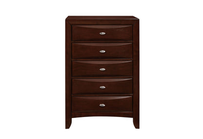 Linda - 5 Piece Full Bedroom Set - Merlot