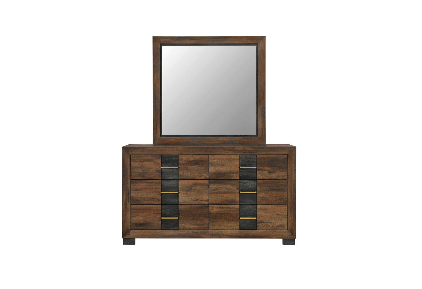 Optimus - 5 Piece King Bedroom Set - Black / Brown