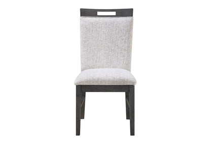 D4238 - 7 Piece Dining Room Set (Dining Table And 6 Dining Chairs) - Clear / Dark Brown / Light Gray