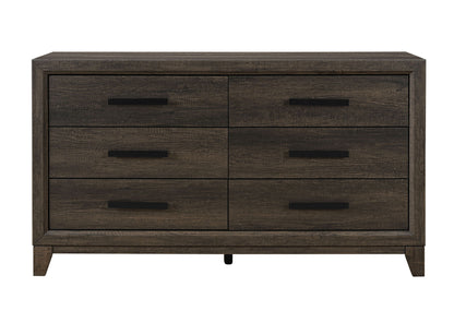 Harmony - 5 Piece King Bedroom Set (Bed, Dresser & Mirror, Nightstand, Chest) - Dark Brown