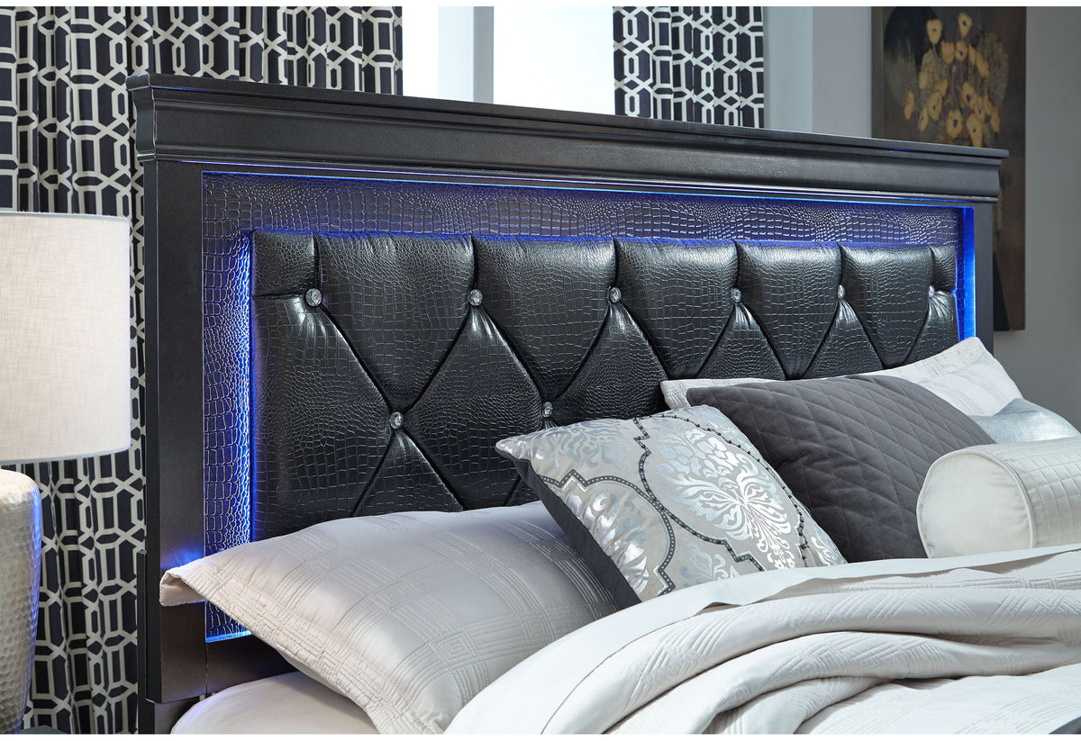Pompei - 5 Piece Queen Bedroom Set With LED - Gray