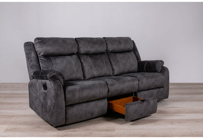 U7303 - 3 Piece Living Room Set (Recliner Sofa / Console Power Recliner Loveseat / Glider Recliner) - Granite